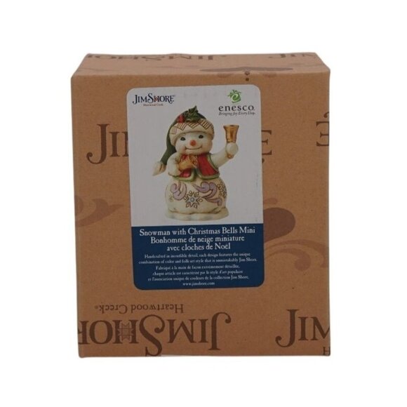 Jim Shore Heartwood Creek Snowman Mini Figure – Christmas Bells Holiday Collecti - Picture 1 of 5